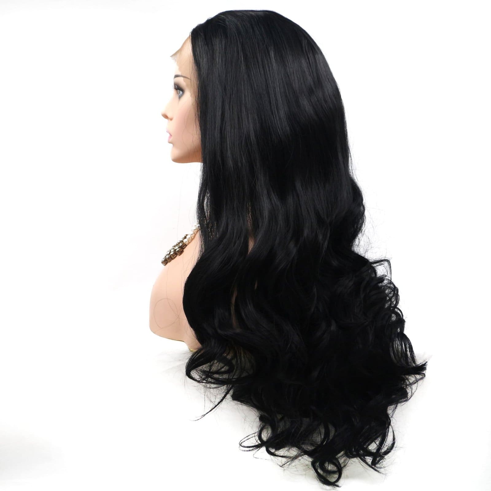 03841 Side Split Long Wave Synthetic Wig - 24" Gradient Wave, Premium Matte Heat Resistant Fiber, Natural Look & No Plastic Sheen - Image 3