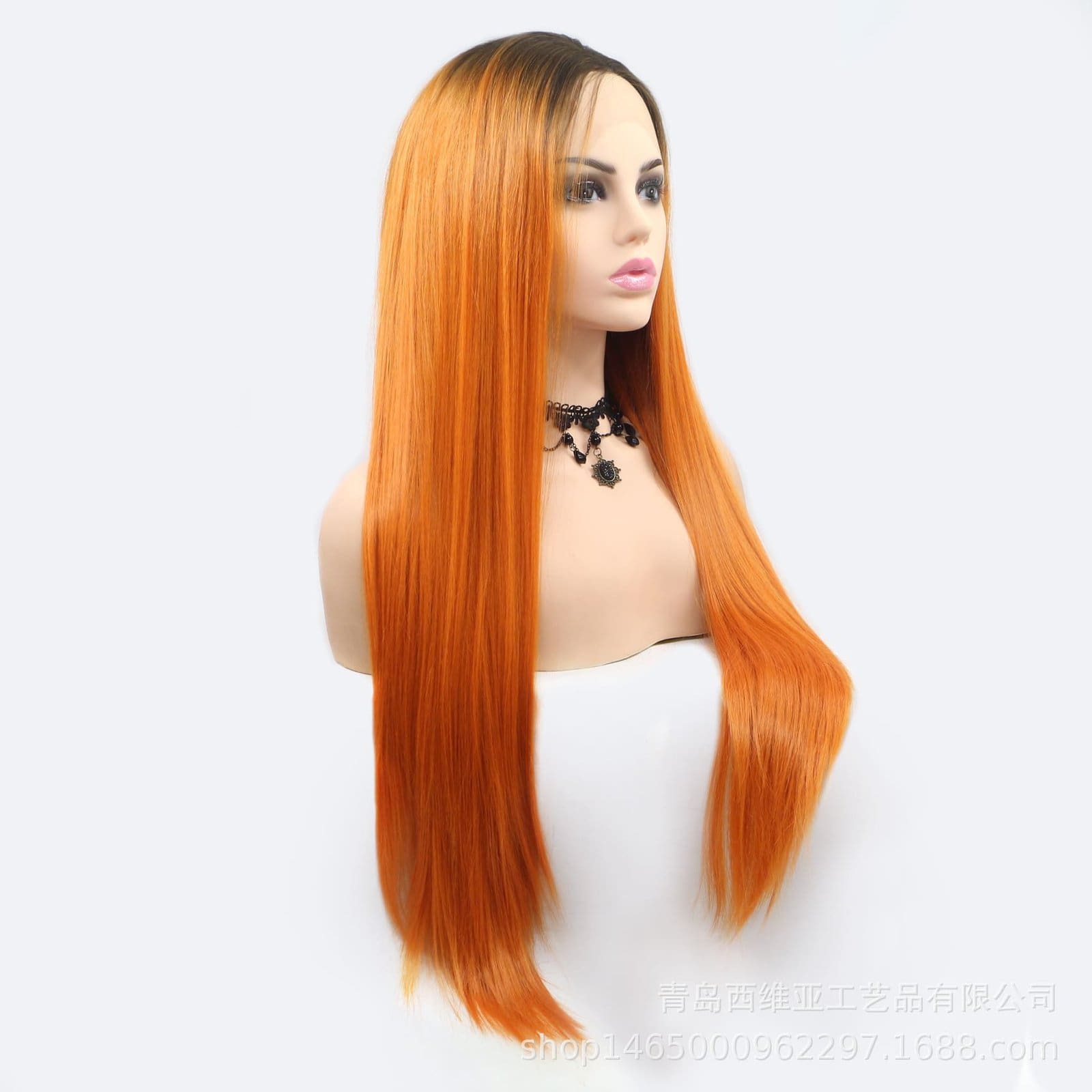 Hand hook front lace carnicaron Japanese silk wig free parting long straight hair one piece drop shipping - Image 3