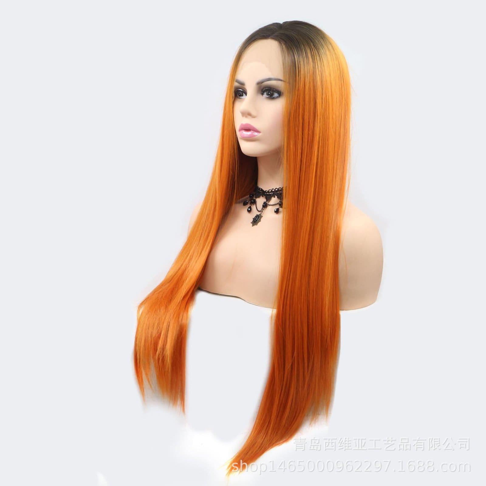 Hand hook front lace carnicaron Japanese silk wig free parting long straight hair one piece drop shipping - Image 2