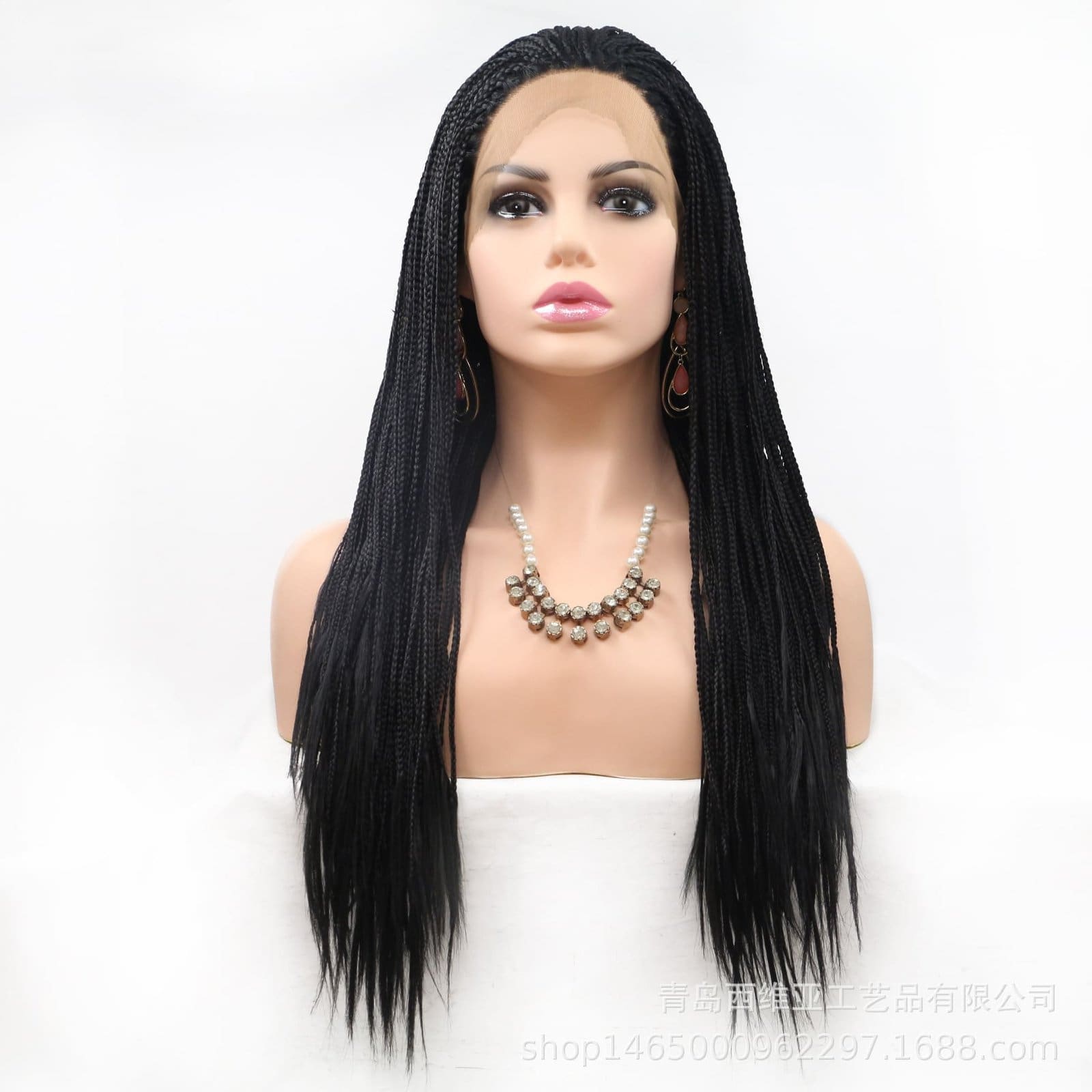 China Qingdao factory direct sales hand rubbing braids chemical fiber front lace dirty braid matte high temperature silk three-strand braid - Image 5