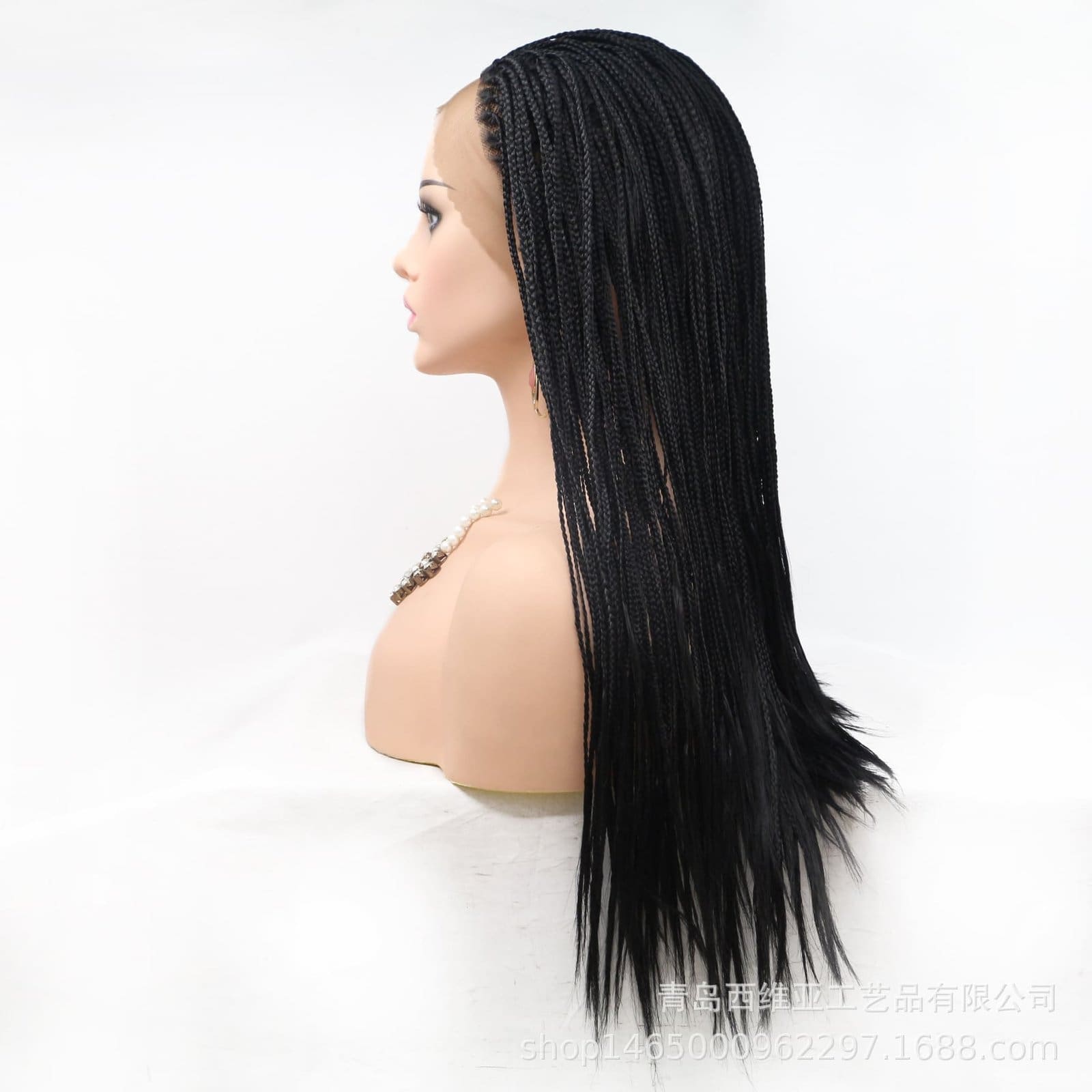 China Qingdao factory direct sales hand rubbing braids chemical fiber front lace dirty braid matte high temperature silk three-strand braid - Image 2