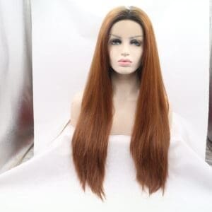 Wig Women's straight hair gradient matte high temperature chemical fiber front lace wig factory direct sales spot one piece dropship