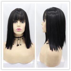 Qi bangs matte high temperature silk chemical fiber headgear daily whole wig one drop shipping