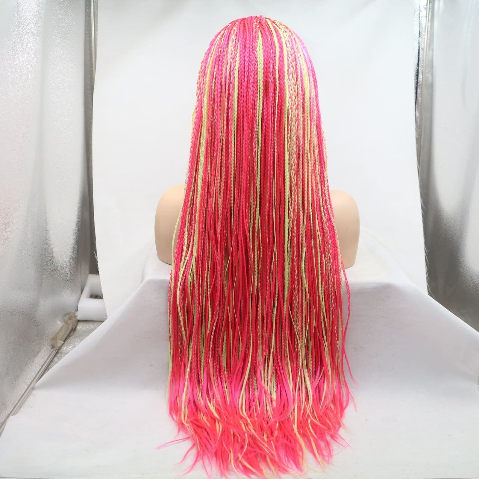 Front lace synthetic wig hottie hand-knitted three strands of dirty braids hip hop rock headgear - Image 4