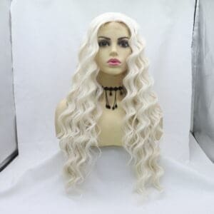 Milky white small curly hair, matte high-temperature silk, natural and traceless rose inner net round face cover