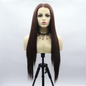 Front lace big hand hook 13*6 brown middle parting long straight hair cross-border e-commerce European and American wig women wigs full head cover