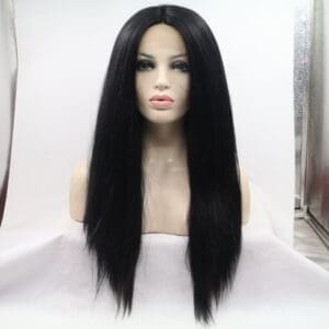 Cross-border foreign trade wigs chemical fiber lace wigs high temperature silk long straight hair headgear fluffy natural spot wholesale