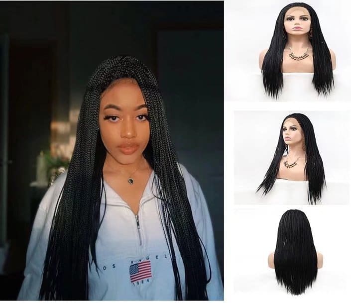 China Qingdao factory direct sales hand rubbing braids chemical fiber front lace dirty braid matte high temperature silk three-strand braid