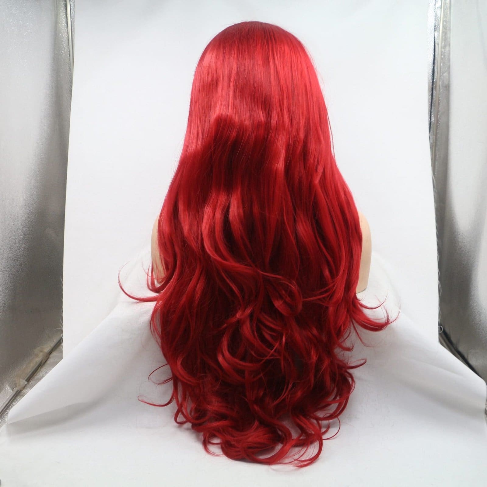 European and American wigs, women's red big waves, long curls, Korean silk, all over the top of the chemical fiber hand hook headset - Image 4